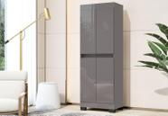 Armário Multiuso Escritório Quarto 4 Portas Toquio Cinza - Rede Móveis