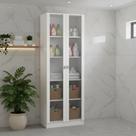 Armário Multiuso Lavanderia 2 Portas Com Vidro 59,8cm Multimóveis Cr30053 Branco