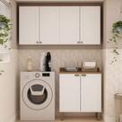 Armário Multiuso Lavanderia Modulado Área de Serviço 4 peças 58 Acquaflex Genialflex Armário Multiuso Lavanderia Modulado Área de Serviço 4 peças 58 Acquaflex Genialflex