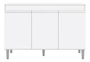 Armário Multiuso Manu 120cm 3 Portas C/tampo Branco