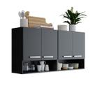 Armário Multiuso Modular Cozinha Lavanderia Aéreo 4 Portas Bonatto