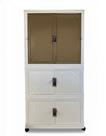 Armário Multiuso Modular Empilhável Rodinhas e Tampa Magnética 2 gavetas Roupa