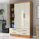 Armário Multiuso Modulare 4 Portas 4 Gavetas Cinamomo/Off White - Panorama Móveis
