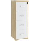 Armário Multiuso Office Arquivo 4 Gavetas Atria Executiva 132cm A02 Carvalho Branco - Lyam Decor