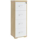 Armário Multiuso Office Arquivo 4 Gavetas Atria Executiva 132cm A02 Carvalho Branco - Lyam Decor