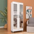 Armário Multiuso Organizador Sapateira Com Espelho Helen Branco - M.a