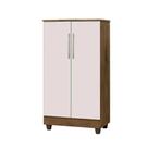Armário / Multiuso / / Organizador / Sapateira SM 02 Portas Retrô e 04 Repartições Cor Jequitiba / Off White