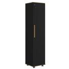 Armário Multiuso Para Quarto Com Chave E Rodízios 1 Porta Lune Preto J&a Preto