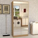 Armário Multiuso Plaza 2 Portas com Espelho 1 Gaveta Amêndola Touch - Panorama Móveis