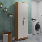 Armário Multiuso Prisma 2 Portas 100% Mdf Amêndoa/Off White - Rio Doce