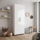 Armário Multiuso Roma 2 Portas 4 prateleiras Sapateira Lavanderia Branco - G4 Magazine