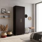 Armário Multiuso Roma 2 Portas 4 prateleiras Sapateira Lavanderia Preto Oliart