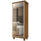 Armario Multiuso Sapateira 1 Porta Com Espelho 00703502 Carvalho LPA