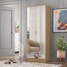 Armário Multiuso Sapateira com Espelho 2 Portas Grife Amêndola Touch Demóbile Armário Multiuso Sapateira com Espelho 2 Portas Grife Amêndola Touch Demóbile