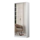 Armário Multiuso Sapateira Grife 2 Portas Branco com Espelho - Demóbile