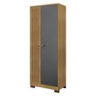Armário Multiuso Versatile 2 Portas com Chave Carvalho Americano Grafite - Incorplac