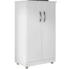 Armário Multiutilização Rosa 2 Portas 3 Prateleiras Branco