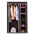 Armario organizador closet portatil compacto com arara cabideiro para brecho quarto marrom