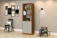 Armário Organizador Estante 2 Portas Office Escritório Nature com OffWhite - Rede Móveis Armário Organizador Estante 2 Portas Office Escritório Nature com OffWhite - Rede Móveis