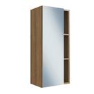 Armário Organizador para Banheiro ProDecor CP7020 Marrom com Espelho 1 Porta e Abertura Reversível