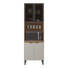 Armário Paneleiro Firenze com Porta de Vidro Amêndola Touch Nude Prime Tx - Demóbile Armário Paneleiro Firenze com Porta de Vidro Amêndola Touch Nude Prime Tx - Demóbile