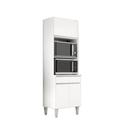 Armário Paneleiro Torre Quente Forno e Microondas AJL Móveis Branco