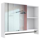 Armario Para Banheiro 01 Porta Com Espelho 80cm Branco PRODDY