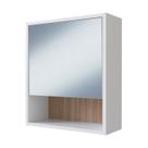 Armário Para Banheiro 1 Porta Com Espelho B85 Branco Montana NOVAM