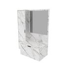 Armário Para Banheiro 2 Portas 90x115x41,4 cm Mármore Branco