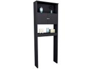 Armário Para Banheiro Com 2 Portas e 3 Prateleiras Slim Preto Lilies Móveis