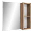 Armário Para Banheiro Com Espelho 60cm Ramona B06 Branco Carvalho - Lyam Decor