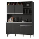 Armário para Cozinha Ambiente Kit Alice Cinza Fosco - AJL