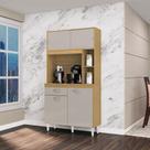 Armário Para Cozinha Ambiente Kit Duda 90 Cm Damasco Off White - Poquema