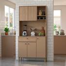 Armário para Cozinha Elis 90cm MDF 15mm 5 Portas 1 Gaveta Champagne / Rosé Armário para Cozinha Elis 90cm MDF 15mm 5 Portas 1 Gaveta Champagne / Rosé