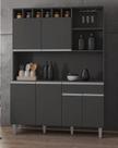 Armário Para Cozinha Kit Alice Ambiente Cinza Fosco Ajl