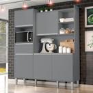 Armário Para Cozinha Kit Ambiente Isabel Cinza Fosco - Ajl Armário Para Cozinha Kit Ambiente Isabel Cinza Fosco - Ajl