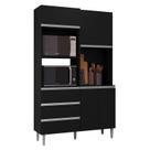 Armário para Cozinha Kit Livia 120 cm Preto Fosco - AJL Armário para Cozinha Kit Livia 120 cm Preto Fosco - AJL