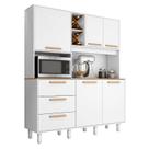 Armário para Cozinha Kit Max 160 cm 5 Portas 3 Gavetas Branco Fosco Brilho - Zanzini