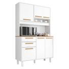 Armário para Cozinha Kit Prime 120 cm 6 Portas 2 Gavetas Branco Fosco Brilho - Zanzini