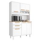 Armário para Cozinha Kit Prime 120 cm 6 Portas 2 Gavetas Branco Fosco Brilho - Zanzini
