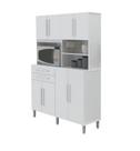 Armário Para Cozinha SAM 8 Portas + 2 Gavetas e Nichos Para Objetos Cor Branco