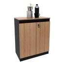 Armário para Escritório 2 Portas com Chave Tecnomobili Amêndoa/Preto - ME4149 Armário para Escritório 2 Portas com Chave Tecnomobili Amêndoa/Preto - ME4149