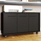 Armário para Escritório 3 Portas 1 Prateleira Preto Bho 70 - Brv