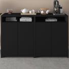 Armário para Escritório 4 Portas Preto 5676 - Artany Móveis