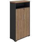 Armário Para Escritório com Chave Office Multiuso Atria Executiva A02 Nogal Preto - Lyam Decor