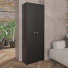 Armário para Escritório Multiuso com 2 Portas 60x171,5cm Preto Armário para Escritório Multiuso com 2 Portas 60x171,5cm Preto