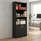 Armário para Escritório Semi-Aberto 2 Portas com Chave 70cm Preto Armário para Escritório Semi-Aberto 2 Portas com Chave 70cm Preto