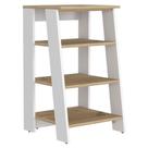 Armário para Roupa de Banho de Madeira FM FURNITURE Phoenix com 4 Prateleiras Carvalho e Branco