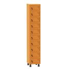 Armário Porta Objetos de Aço 1 Vão 10 Portas Fechadura Pandin 1,90 m Laranja Picasso