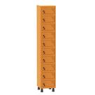 Armário Porta Objetos de Aço 1 Vão 10 Portas Fechadura Pandin 1,90 m Laranja Picasso
